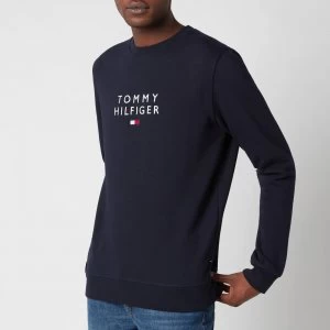 Tommy Hilfiger Mens Stacked Flag Crewneck Sweatshirt - Desert Sky - XL