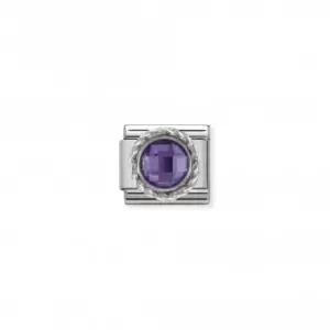 Nomination Facete Cubic Zirconia Faceted Stone Twisted Purple Link 330601/001