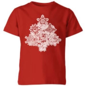 Marvel Shields Snowflakes Kids Christmas T-Shirt - Red - 11-12 Years