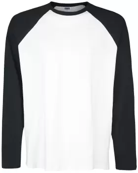 Urban Classics Organic Oversized Raglan Longsleeve, White/Black, Male, Longsleeves, TB4911-01248