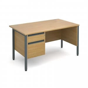 Maestro 25 GL Straight Desk With 2 Drawer Pedestal 1400mm - Graphite H