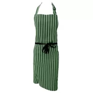 Dennys Unisex Cotton Striped Workwear Butchers Apron (One Size) (Bottle/White)