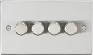 Knightsbridge 4G 2 way 10-200W (5-150W LED) trailing edge dimmer - Square Edge Brushed Chrome - CS2184BC