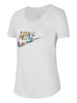 Nike Older Girls Dye Scoop Futura UV T-Shirt - White, Size XS, 6-8 Years