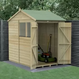 7' x 5' Forest Beckwood 25yr Guarantee Shiplap Pressure Treated Double Door Reverse Apex Wooden Shed (2.28m x 1.53m)