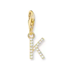 THOMAS SABO Gold Plated Zirconia Letter K Charm