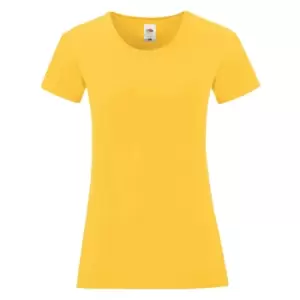 Fruit Of The Loom Womens/Ladies Iconic T-Shirt (XXL) (Sunflower Yellow)