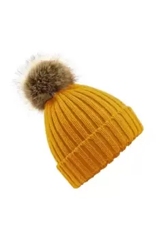 Fur Pop Pom Chunky Beanie