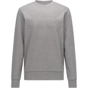 Hugo Boss Stadler Large Logo Sweatshirt Silver Size L Men