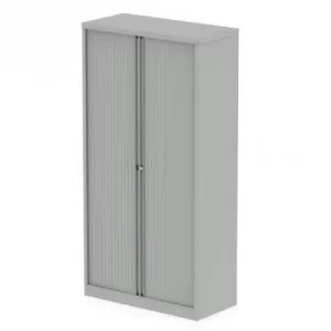 Qube by Bisley Side Tambour Cupboard 2000mm without Shelves Goose Grey