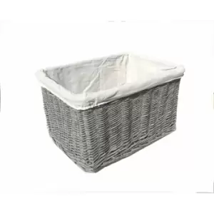 Topfurnishing - Big Huge Deep Living Room Fireplace Log Basket Full Wicker Storage Box [Grey Extra Large: 52x38.5x29cm]