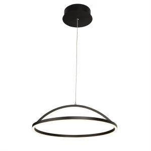 Integrated LED 1 Light Pendant Matt Black