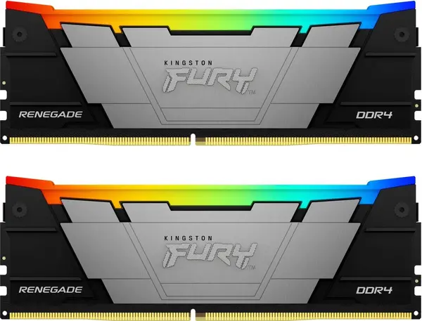 Kingston Fury RGB 32GB Kit (2 x 16GB), DDR4, 3600MHz, CL16, XMP, DIMM Memory, Black - KF436C16RB12AK2/32