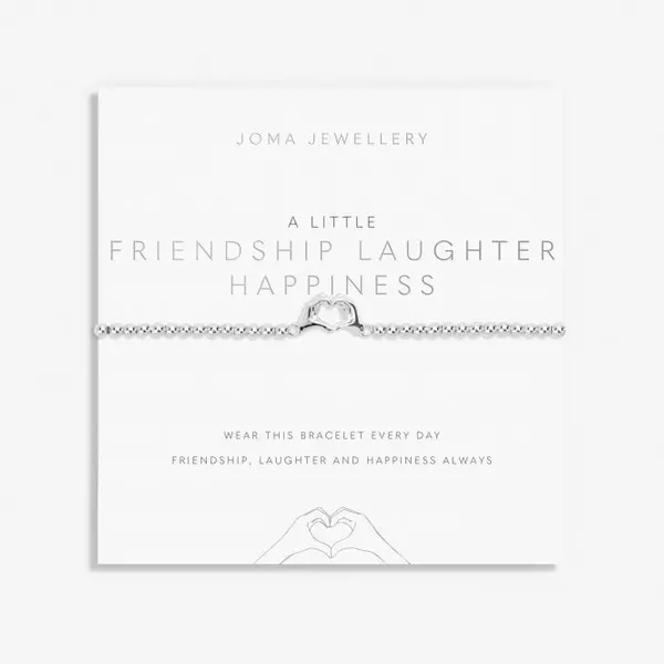 A Little Friendship Laughter Happiness Silver Plated 17.5cm Bracelet 7019