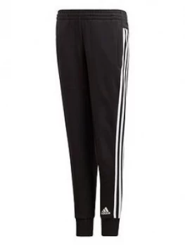 adidas Youth 3 Stripe Pants - Black/White, Size 4-5 Years, Women