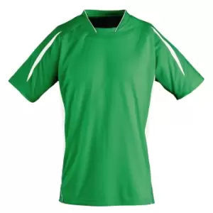 SOLS Childrens/Kids Maracana 2 Short Sleeve Football T-Shirt (8 Years) (Bright Green/White)