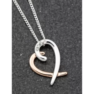 Polished Two Tone Layered Heart Necklace