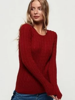 Superdry Croyde Cable Knitted Jumper - Rust, Rust, Size 10, Women