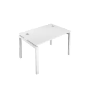 Telescopic Sliding 1 Person White Bench with Cable Port - 1200 X 800 - White Frame