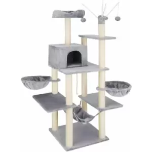 Tectake - Cat tree scratching post Lilou - cat scratching post, cat tower, scratching post - grey