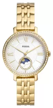 Fossil ES5167 Jacqueline White Sun and Moon Dial Gold Watch