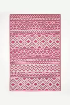 Tia Aztec Pink & White Outdoor Rug