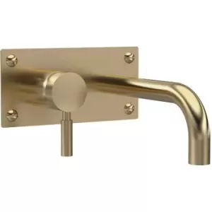 Tec Single Lever Basin/Bath Filler Tap Wall Mounted - Brushed Brass - Hudson Reed