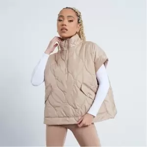 I Saw It First Onion Quilted Gilet - Neutral