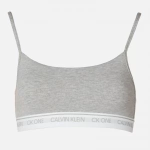 Calvin Klein Womens Unlined Bralette - Grey Heather - L