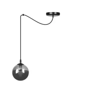 Gigi Black Globe Pendant Ceiling Light with Graphite Glass Shades, 1x E14