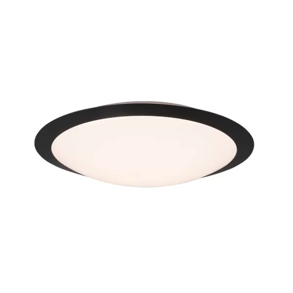 Umberto Modern 42cm Bathroom Ceiling Light Black Matt 3000K IP44