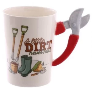 Garden Secateurs Shaped Handle Ceramic Mug