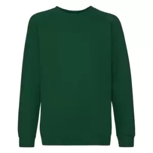 Fruit Of The Loom Childrens/Kids Unisex Raglan Sleeve Sweatshirt (9-11) (Bottle Green)