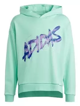 adidas Dance Graphic Hoodie, Green, Size 13-14 Years, Women