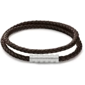 Mens CALVIN KLEIN Leather Braided Bracelet Family Leather