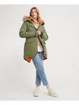 Superdry Rookie Down Parka, Olive, Size 6, Women