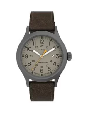 Timex Scout Leather Mens Watch, Brown, Men