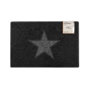 Oseasons Star Medium Doormat In Black With Grey Star