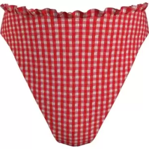 Tommy Bodywear High Rise Gingham Check Bikini Briefs - Red