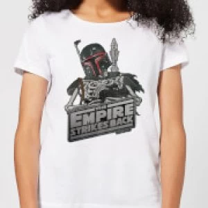 Star Wars Boba Fett Skeleton Womens T-Shirt - White - 4XL