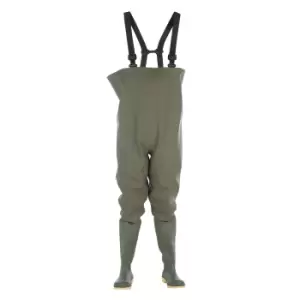 Dikamar Administrator Chest Wader / Mens Boots / Plain Rubber Wellingtons (8 UK) (Green)