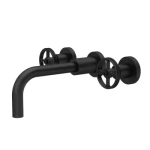 Hudson Reed Revolution Wall Mounted Basin Mixer - Matt Black