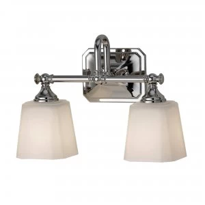 2 Light Bathroom Over Mirror Light Polished Chrome IP44, G9