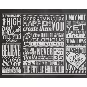 Origin Murals Chalk Quotes Blackboard Wall Mural - 3.5m x 2.8m