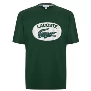 Lacoste Mens Regular Fit Branded Monogram Print T-Shirt Size 6 - XL Green