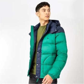 Jack Wills Moxley Colour Block Puffer Jacket - Green