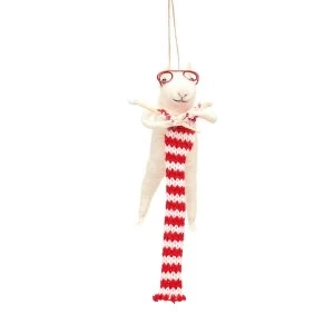 Sass & Belle Knitting Mouse Felt Decoration