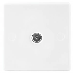 Wickes Single Slimline Coaxial Socket - White