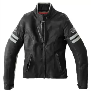 Spidi Vintage Ladies Motorcycle Leather Jacket, black-grey, Size 48 for Women, black-grey, Size 48 for Women