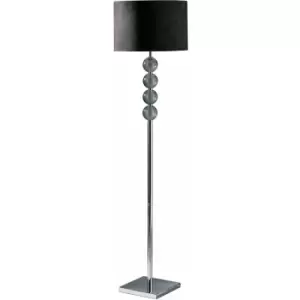 Premier Housewares - Black Floor Lamp with Chrome Base